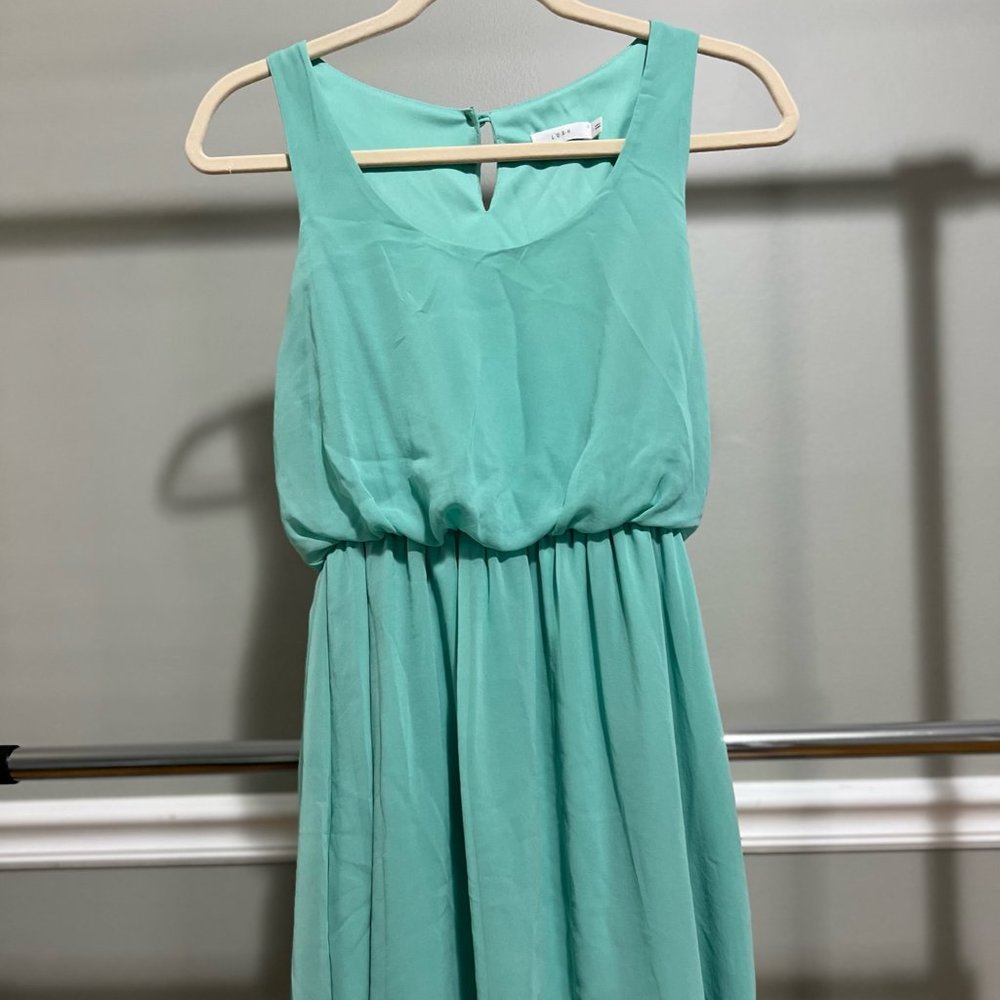 Lush Blue Cap Sleeve Dress